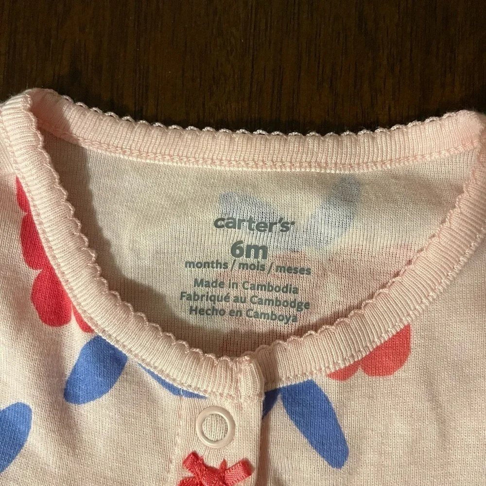 🆕 Carter’s | Pink Raspberry Snap Up Romper | baby girl 6 mo